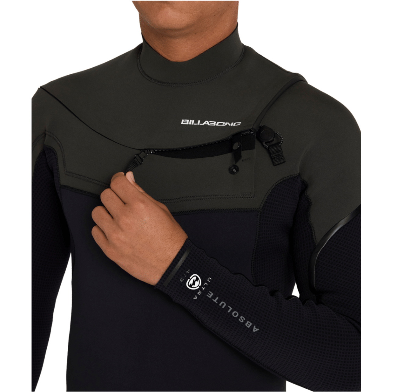 2026 Billabong Mens Absolute Ultra 4/3mm Chest Zip Wetsuit ABYW100283 - Storm Black